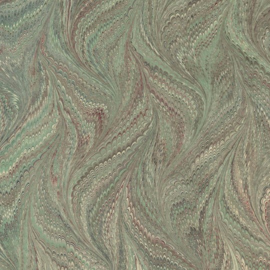 Hand Marbled Paper Butterfly Pattern in Green and Red ~ Berretti Marbled Arts